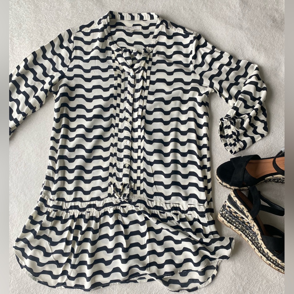 Isabella Sinclair Swizzle Striped Drawstring Tunic Women’s Size XS - Picture 7 of 12